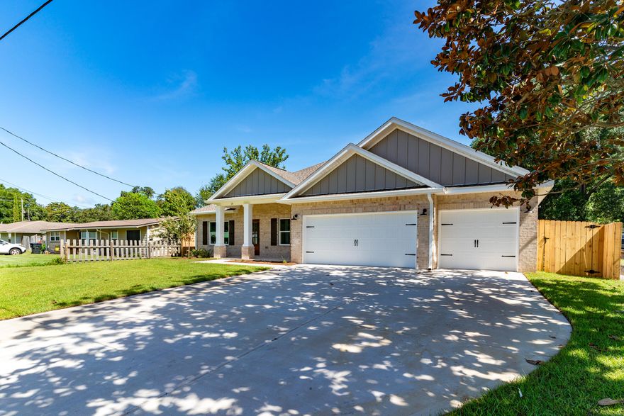 BUILDER SPECIAL: CLOSING COST INCENTIVES! Plus Grill, Yeti Cooler, 4th of July Cornhole Boards Fence, Blinds & Fridge! Restrictions Apply See flyer! This spacious 5-bedroom, 3-bathroom home features a 3-car garage and a thoughtfully designed open, split floor plan for maximum privacy and flow. High-end finishes such as luxury vinyl plank flooring, a gourmet kitchen with quartz countertops, a gas stove, tile backsplash, soft-close cabinets, and a walk-in pantry elevate the living experience. With easy access to everything Fort Walton Beach offers including beaches less than 2 miles away, Eglin AFB and Hurlburt Field less than 5 miles, as well as shopping, dining, schools, and recreation this home ensures that luxury living and convenience go hand-in-hand. Embrace the opportunity to make this beautiful, modern home your own! Don't miss out call today to see this incredible home in one of Fort Walton Beach's most desirable communities!