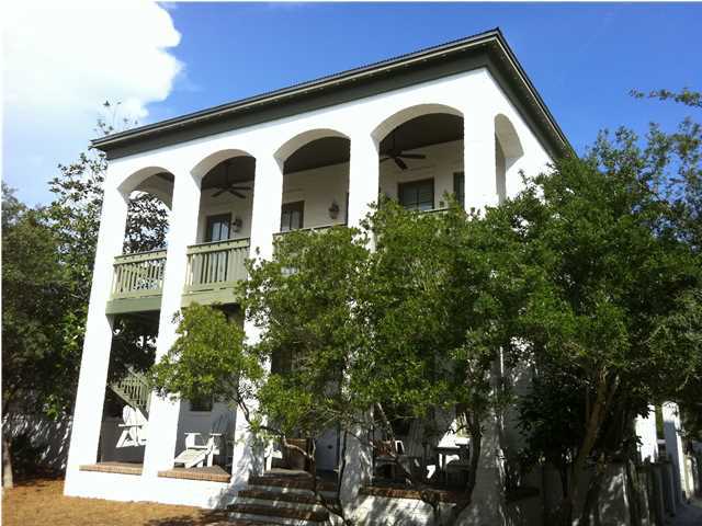 Don't miss this beautiful blend of Classic Architecture and all of the amenities that you have come to expect in Rosemary Beach. South of 30A and less than a 2 minute walk to the Beach! This home has a large private pool and spa, a shaded courtyard and patio area and a covered 2-car carport with a large covered deck above overlooking the pool. Over 1500 Square Feet of Porches and Patios and over 3,000 Total Square Feet of Improved Outdoor Living Space, an uncommon amount of private outdoor space for Rosemary Beach. The interior boasts hardwood and stone floors throughout, a renovated kitchen with island, granite countertops, custom cabinets, stainless steel Viking appliances, gas stove and convection oven; first floor living, 1st & 2nd floor bedrooms, a Bunk Room and an A/V Play Room.