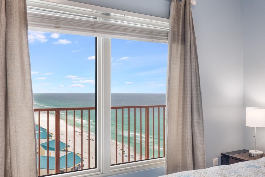 Gulf-front condo offering breathtaking views of the Gulf of America from both the private balcony and the spacious master bedroom. This smartly designed, fully furnished unit features a full bedroom with a private en-suite bathroom, a cozy hallway bunk nook perfect for kids or extra guests, and a second full bathroom for added comfort. The unit also includes a full-sized washer and dryer, offering convenience whether you're staying short-term or long-term. Located right on the beach, this condo offers direct access to the sugar-white sands and features resort-style amenities including a sparkling pool, private beach access, fitness center, covered parking and is steps away from local entertainment. In the last 12 months this unit has generated $37k gross rental income.
