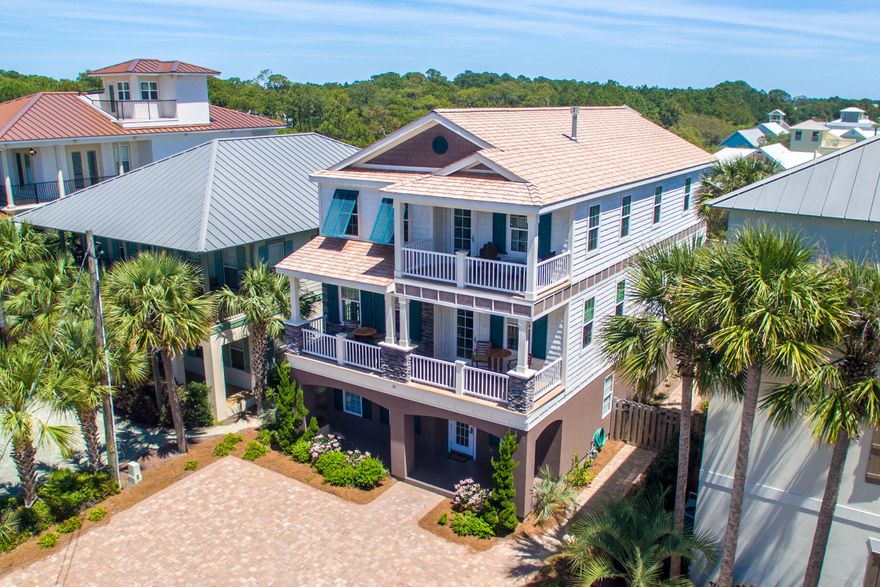 Reduced 100K! Luxury in Seagrove close to PUBLIC Beach Access and Seaside with $165K Gross Income in 2015. All Inn is the perfect set-up for large gatherings with 8 BR 7 BA, multiple game rooms, media room and open living space on 2nd and 3rd levels. Key features include: a 3-stop elevator and a gas heated pool with large pool deck that can accommodate tent set up & *100 guests*! The Media Room entails a 70 flat screen, theater style recliners and a wet bar. The Game Room w/ pool table, a Loft/kids Playroom will sure to please both young and older kids alike! Located across 30A from Santa Beach Access (handicap accessible) with bathrooms and tons of parking. Ride your bike or walk than 1 mile to Seaside. Watch the Interior & Drone Video!!