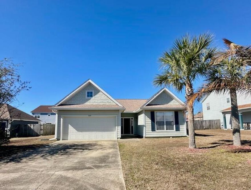 AVAIL: 5/29. SEC DEP = $1,850 - can be broken up in 2 mo. installments if qualified. NO PETS/SMOKING ALLOWED. PRETTY HOME SOUTH OF I-10! Qtr. pest control included in rent! Close & convenient to EVERYTHING- schools, shopping, restaurants & bases- only 4 miles to Duke Field! Nice neighborhood w/ decorative mailboxes, street lights, underground utilities, playground & neighborhood watch. LVP flooring throughout, no carpet! 2 car garage off kitchen features an auto garage door opener & attic w/ pull down stairs for storage. Kitchen features a breakfast bar, plant ledges, pantry & breakfast nook. Inside utility closet off kitchen w/ shelving. Sunroom off living room would make a great office, workout area, kids play room, man cave, or den. Split bedroom plan for extra privacy! Nice master suite w/ double vanity sinks, garden tub, separate shower & walk in closet. All electric & energy efficient! Please note: the yard is not completely fenced, open on the sides. Welcome home!