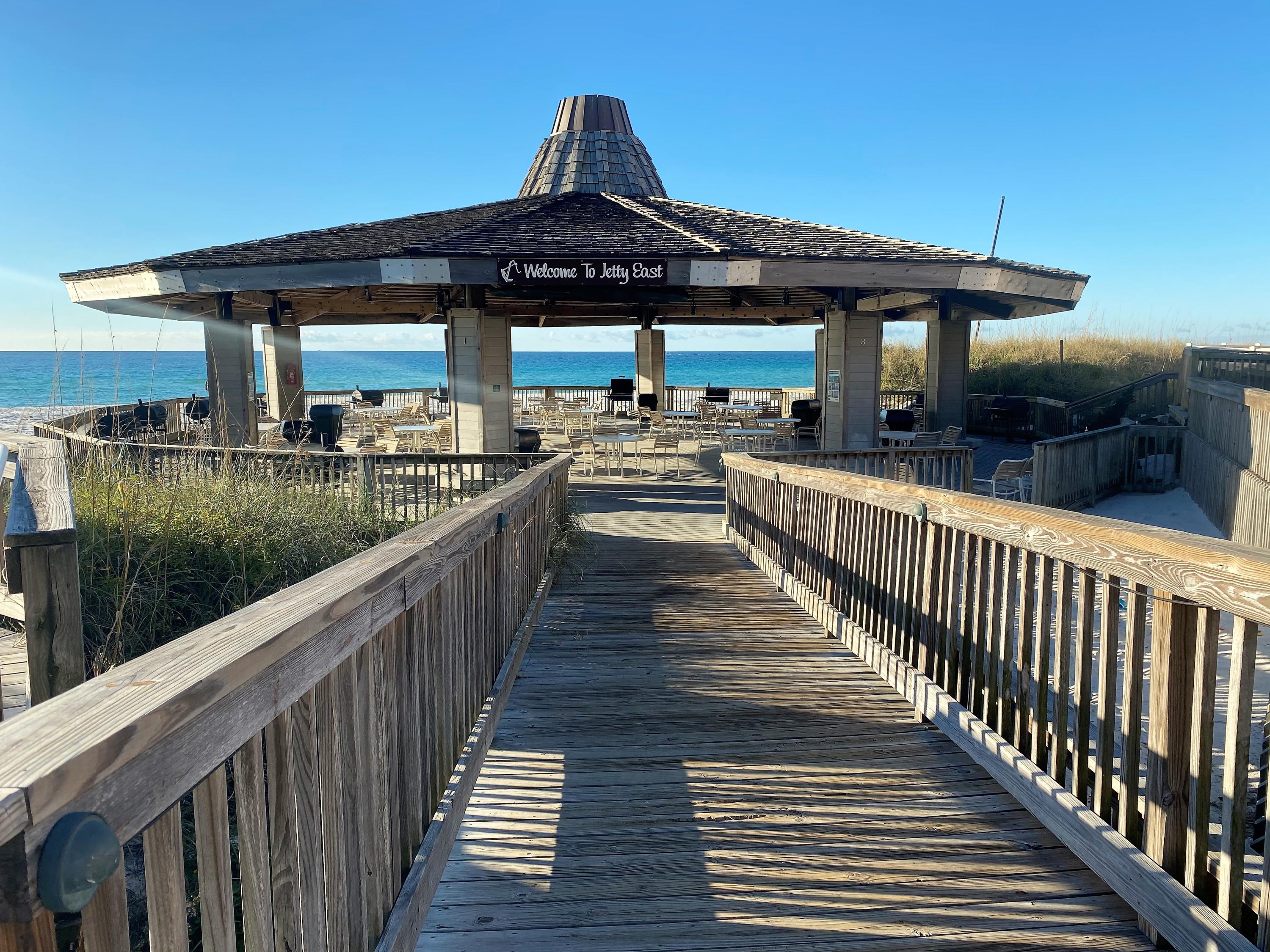 REO - Located on Holiday Isle in the heart of Destin, Unit 415A has the most spectacular view of our beautiful gulf while overlooking a great view of resort amenities as well for a relaxing win-win. Jetty East has been selected by guests and owners as the preferred Destin destination fronting 787 linear feet of pristine Emerald Coast white sand. Amenities include gated community with security, day play tennis courts, pickle ball courts, shuffleboard, barbeque grills, hot tub spa, year round heated pool, exercise room, beach pavilion, boardwalks, meeting and conference facilities, and onsite rental services. This unit is Unfurnished and sold As Is.