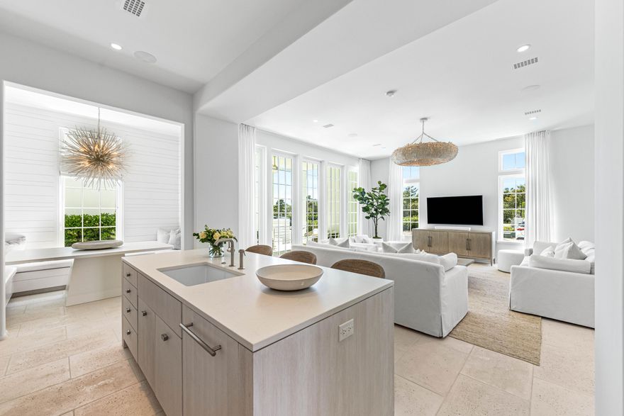 Live steps from the sand in this elegant 3 bedroom, 3.5 bath townhome at Kaiya Beach Resort. Soaring 11-foot ceilings downstairs, 10-foot ceilings upstairs and extra windows on this end unit fill the open-concept living room with natural light, while the private balcony offers breathtaking sunset views. Thoughtfully decorated with designer furnishings, upgraded light fixtures, and high-end finishes throughout, this home blends luxury and comfort. With 900 sq feet of outdoor living space! Steps to the pool and just a short stroll to the beach, with the exclusive option to join the Kaiya Beach Club for premium beachfront amenities, dining, and concierge services. A rare gem on 30A.  Walk or bike to restaurants and activities in Alys Beach or Rosemary Beach!