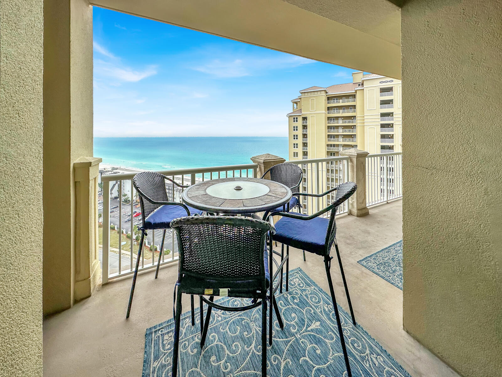 Grand Panama Beach Resort, one of the most desired Resorts . This 2bed 2 bath / bunks condo is in Immaculate condition. Brand new $7000 HVAC system just installed. Zero carpet. Tile and Luxury Vinyl Planking throughout. Stainless appliances, granite countertops. Newer refrigerator, dishwasher and stove. Gorgeous water view from this large unobstructed balcony. Amenities galore, large fitness facility, General Store, 2 heated pools, tiki bar, onsite bistro, restaurant, owners' library. Covered cross over from Tower 2 to Tower 1. Grand Panama Beach Resort is an Owner owned resort run and managed by its owners. More than ample parking with an additional 60 parking spots being finalized now. Easy side road from Front Beach to Middle Beach Rd