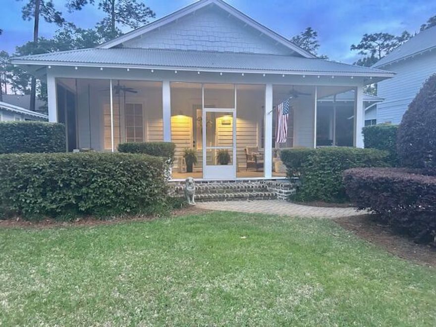 Welcome to this charming Florida-style cottage in the desirable Carson Oaks neighborhood! The front of the home features a screened-in porch complete with a comfy sofa swing and ceiling fans. Ideal for early morning lounging or al fresco entertaining. Recently painted inside and out, this 3-bedroom, 2-bath home offers single-level living at its best. The open-concept great room is complete with a gas fireplace and a newly installed custom bookcase. Kitchen has stainless steel appliances, farmhouse sink, granite countertops and under cabinet lighting. The Master features an en suite with spacious walk-in closet. A back door and large deck with pergola have recently been installed off the Master bedroom creating a private oasis and easy access to fenced backyard. The other two guest bedrooms share a bath which is en suite to one of the bedrooms. Beautiful LVP has been installed in all bedrooms. New Air Conditioning unit installed April 2025!!! Carport and adjacent storage area should not be overlooked. Carson Oaks features a lovely community pool and new pickleball court. Homeownership includes access to community pavillion, boat launch and boat storage directly off Mack Bayou. Do not miss this well-constructed Huff Home located in rental restricted Carson Oaks. Neighborhood is convenient to Sandestin, Grand Boulevard and 30A!

