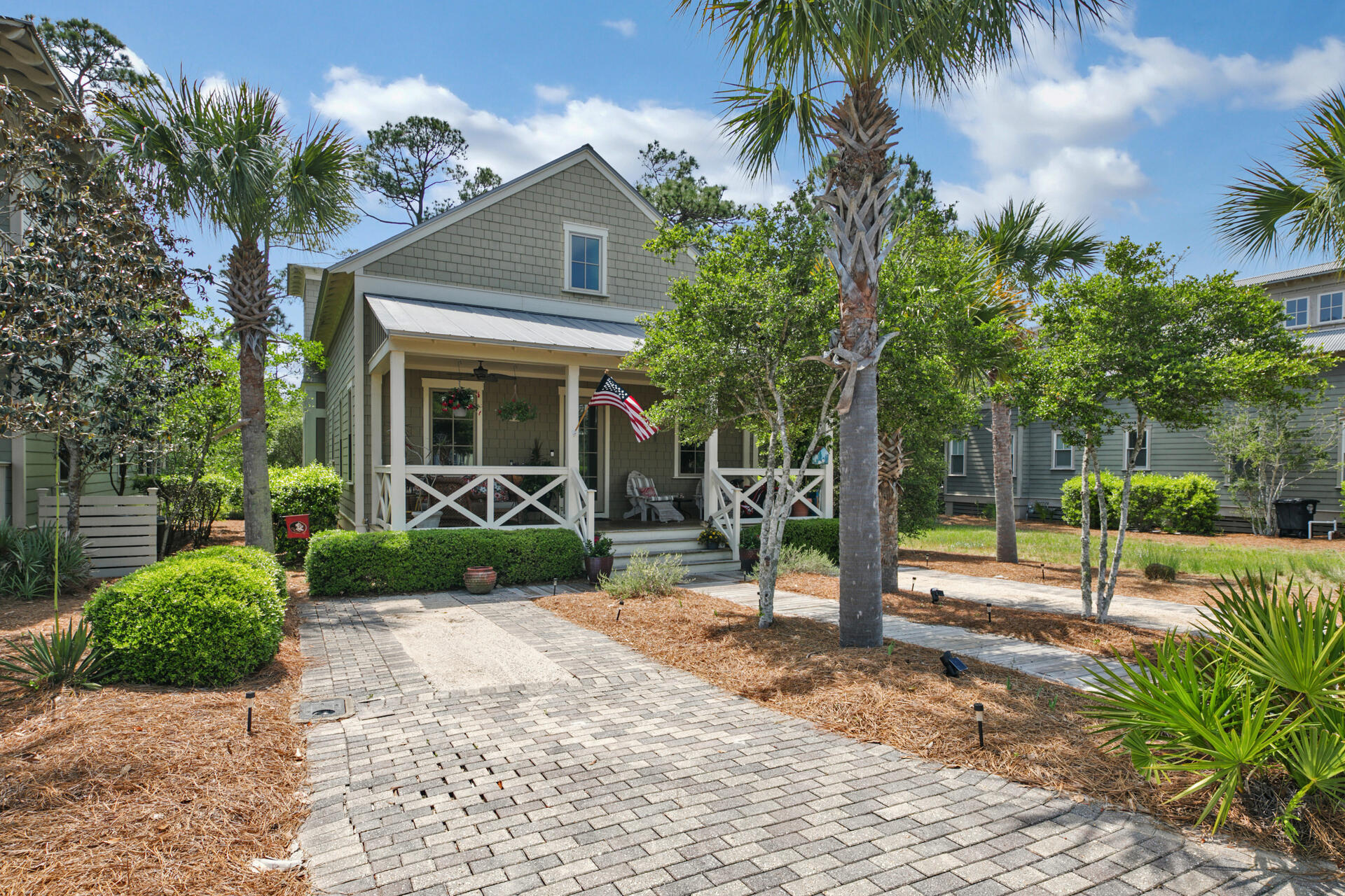 This mostly furnished home is in the amazing Cypress Dunes subdivision, located on the West end of 30A (South side). you will be welcomed into this 1,988 sf cottage by the oversized covered Southern front porch. It features a large open floor plan with vaulted ceilings. The spacious kitchen has plenty of room to prepare delicious meals for your family. There is a laundry room and pantry just off of the kitchen. Downstairs you will find 2 guest bedrooms with attached bathrooms. The hallway that separates the bedrooms opens up to the large screened porch with ample seating. From there you can enjoy the Cypress pond and all of its wildlife. Upstairs is a large Master suite with a loft area for relaxing or reading a book. From the private Master balcony, you can feel the Gulf breezes with views of the Cypress pond.
Cypress Dunes boasts a wonderful amenities center complete with a chefs kitchen and large TV for parties and entertaining. Cypress Dunes has tennis courts, a pickleball court, an exercise room, an outdoor fireplace, and a green space for families and pets. Cypress Dunes has an infinity edge pool that overlooks Topsail Hill State Park and the Gulf of Mexico. The neighborhood has a second smaller pool with a beautiful fountain. There are walking trails and boardwalks that meander over the beautiful 200 year old Cypress ponds. This home has a built in natural gas generator and plenty of storage.
The HOA provides property landscaping, security and an on site property manager.