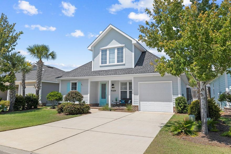This welcoming two-story home in Church Street Village is the epitome of laid-back family living within easy reach of local amenities, bay and beaches. To the front of the home, a wide driveway provides access to a one-car garage and ample space for additional parking. A winding path leads to the brick-paved entrance porch with space for a couple of chairs. The door opens into a spacious open living room with nine-foot ceilings and dark COREtec wood flooring throughout. Pre-wired for sound, quick connect and management of an emergency generator (mobile generator not included in sale), the home is also wired for a Tesla and a security system. The central staircase creates a natural divide between the dining room and the kitchen, both looking out to the front of the home. The L-shaped kitchen is fully fitted with stainless appliances, upgraded quartz countertops and a pantry. A utility closet is neatly hidden behind double doors. The stylish shiplap breakfast bar offers ample space for serving family meals and snacks. Three light and spacious bedrooms include a first-floor master with sleek dual vanities and a fully tiled shower in the ensuite bathroom. There's a second bedroom and a bathroom with a deep soaking tub. Hardwood tread stairs lead up to the third bedroom which could also be a second master suite. It takes up the entire second floor and is enviably appointed with two closets and a luxurious master bath. The views from the generous picture window look out across the neighborhood. This upper level would also make an excellent home office, den or theater room. Head into the grassy backyard and check out the barbecue patio hidden behind an eight-foot privacy fence. HOA fees cover all lawn and landscape maintenance leaving owners with more time to enjoy the amenities. Families and guests will appreciate the clubhouse and beautiful community pool surrounded by lounge chairs. There's a fully equipped fitness room, outdoor playground and a dog park providing something for everyone. The renowned beaches, shops and planned communities along 30A are two miles away and boat access to the bay is even closer.