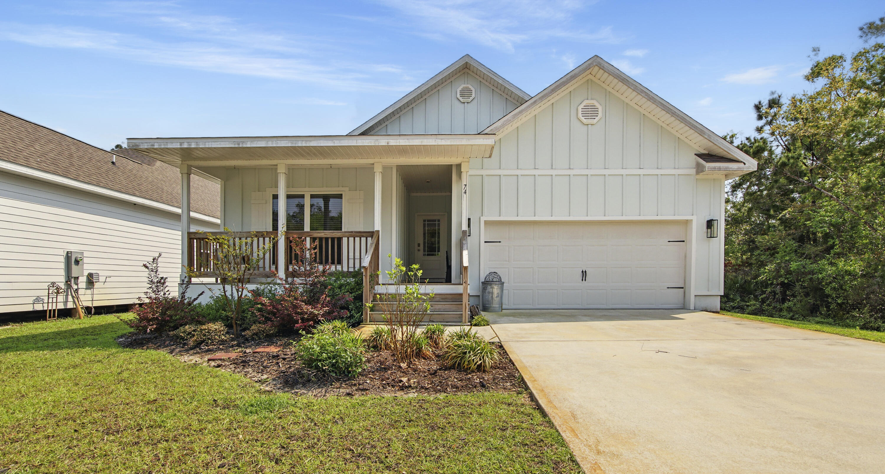 Welcome to 74 Emarie Grey Circle--where privacy, comfort, and convenience come together in the heart of Santa Rosa Beach. This beautifully maintained 4-bedroom, 2-bath single-story home sits on a prime homesite with a peaceful wooded area on one side and a tranquil pond view in the back--offering both seclusion and serenity.Step inside to discover an open-concept layout filled with natural light and stylish finishes, including luxury vinyl plank flooring throughout. The kitchen is a dream for both everyday living and entertaining, featuring quartz countertops, a large center island, cabinetry on both sides for extra storage, and a spacious walk-in pantry.The open living and dining area flows seamlessly to the covered back deck--perfect for morning coffee or relaxing evenings The private master suite is tucked away with a serene view of the waterway, a spacious walk-in closet, a double vanity, and a large tile shower that adds a touch of luxury.
Blinds are already installed for your convenience, and the 2-car garage provides ample space for storage or beach gear.
Ideally located just a short drive to the sugar-white beaches of 30A, top-rated schools, dining, shopping, and outdoor recreation. Whether you're looking for a full-time residence, vacation retreat, or investment property, this home checks all the boxes.
Don't miss your opportunity to enjoy the laid-back coastal lifestyle in a quiet and scenic setting!