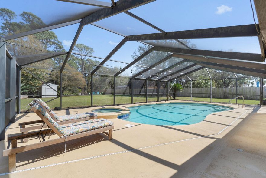 WELCOME HOME to Florida living at its best. This Wonderful POOL Home offers you a 4 bed 3 bath floor plan. Located in EAST Navarre less than 6 miles from Hurlburt Field AFB & situated on a cul-De-Sac road. Biscayne Pointe is a beautifully established neighborhood enjoying deeded access to the Santa Rosa Sound with breathtaking views over Santa Rosa Island. Bring the paddle boards & enjoy your own piece of paradise along the white sandy beach or just relax on the Gazebo to watch the beautiful Sunsets over the Island. As you drive into Biscayne Pointe you will immediately appreciate the well cared for community with private roads, tree lined entrance, and underground utilities. Opportunity knocks for you to enjoy this move in ready 3000 sq. ft. family home. Great curb appeal with landscaped front garden enhanced by mature oak trees.... Kickback in your peaceful back yard with wonderful Screened sparkling in ground GUNITE pool, Firepit gathering area & large covered patio to watch the game, cook out and enjoy those gorgeous Florida evenings. Home boasts extended lot with wooded buffer at the rear for additional privacy~ side entrance garage with ample additional parking space with double access gates to the back yard and extended parking for a boat or RV. The main family living area accommodates a focal point fireplace with raised hearth, high ceilings and a formal dining area ~ Open flow to the kitchen and huge dining nook with rich wood cabinets, gas stove, lots of countertop space, center Island, under mount sink and granite countertops. Large walk-through pantry is access to the laundry room and back door out to the patio. Master Suite has a double entry to the master bath which is fully tiled with double vanity, dressing area, separate shower and soaking tub /walk in closets, separate wc and access to the pool area. Additional bedrooms are a good size with large walk-in closets /2 additional bathrooms with step in tub/shower and single vanity. Home offers plenty of family space with an office off the foyer with double French doors that could also be used as a playroom/den. Homeowners had a new roof installed in 2020 and the A/C in 2017 ~ Metal Hurricane shutters, whole house gutters, termite bond, sprinkler system, well and digital timer are to name a few of the upgrades the home has to offer ... call today for a viewing and truly feel the benefit of this great location. Biscayne Pointe is located on the East side of Navarre ideal for the local shops and in easy access to the Navarre Beach Bridge across to the beautiful white sandy beaches of the Gulf of Mexico. Relocating to Hurlburt Field ..No problem you are in a swift drive from the front gates.