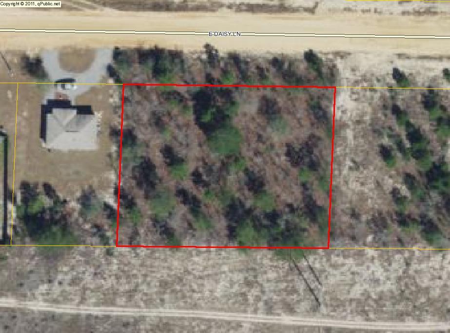 2 lots total appx 160x125'. Check with Mossy Head Water Dept. for city water availability and cost.