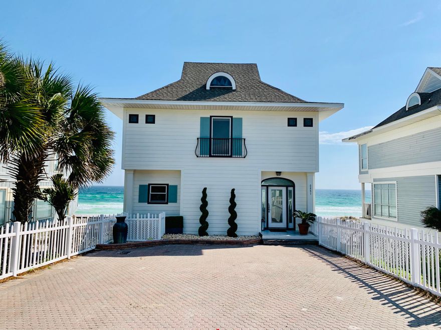Located on premier Scenic hwy 98 with beautiful gulf views. This is a detached home with NO HOA. Entire property re-modeled in 2019. Comes fully furnished and has Rental income of over $150,000. Breathtaking views of the emerald coast. Step right from your porch to the sand. Your own private paradise is waiting...