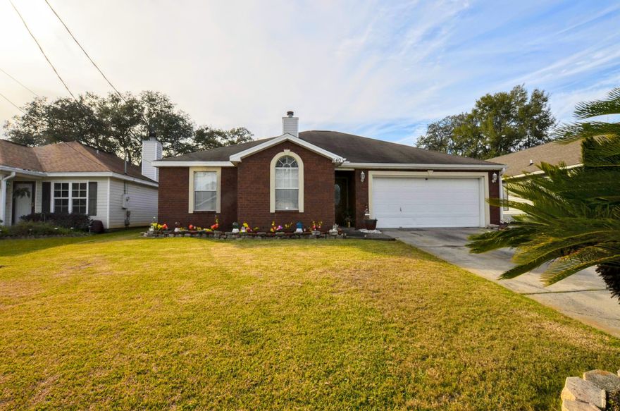 Convenient and cute! Located just off Beal Pkwy and a short drive to Everything FWB, including beaches, bases, and shopping! One of the largest homes in this community - this 4 bedroom 2 bath home has brick front and vinyl siding, 2 car garage, Brand new roof, and privacy fenced back yard. Inside you will find the living/dining area with fireplace; breakfast bar in kitchen, and split bedroom design. Floors are a combination of carpet, vinyl and tile. A definite must see to appreciate the potential and convenience of this home. Call today!