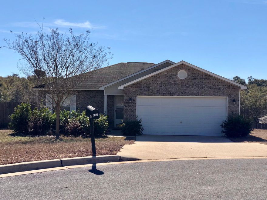 LIKE NEW INSIDE! This is the one you've been waiting for! Brand new wood look ceramic tile and New carpeting, light and airy interior with vaulted ceiling, spacious floor plan, and split bedroom design. This home is move in ready. The AC has been replaced in the past few yrs, the yard is fully fenced,the washer/dryer and the new refrigerator conveys! This 3 bedroom 2 full bath home with 2 car garage has so much to offer. Spacious master bedroom with private bathroom, wood laminate floor and HUGE walk in closet. Why waste money on rent when you could own this lovely home for less? Located in a convenient location on a cul de sac, easy commute to area military bases, shopping and schools. This could be your new home sweet home if you act fast!