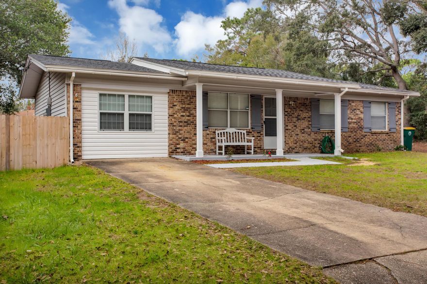 Renovated and Updated to include: Kitchen, Flooring, Paint, Roof, HVAC, Water Heater, and so much more! Schedule your private viewing today! This 3 Bedroom, 1.5 Bath home is ready for the new owner, plus TWO sheds.  Located on a quiet dead end street in Shalimar, and only minutes to Eglin AFB, Beaches, Shopping, Restaurants, Schools, Grocery Stores, Ball Fields, etc.! Enjoy the wooded view from your front porch, a fenced in area for your four-legged friends, and spacious deck off the kitchen.  Home comes with all appliances to include: fridge, microwave, range, dishwasher, and washer and dryer!