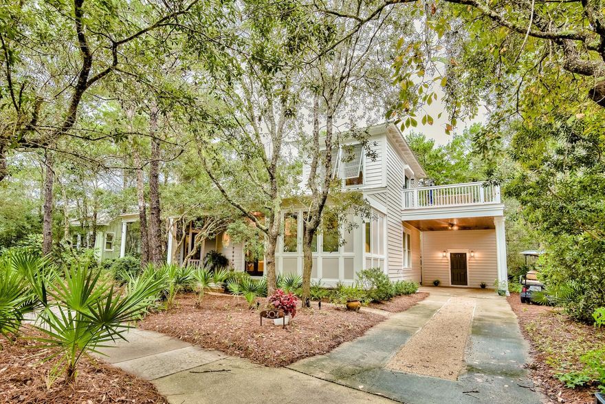 Located in the secluded, Grayton Beach gated community of Lake Place, this unique cottage boasts the perfect location for enjoying the serenity of the Grayton Beach State Park and is a short walk to Western Lake, the beach, boutique shopping and delicious eateries. This home is also close to the community dock, pool and park. The home's open living area walk out screened porch provides a good flow for entertaining while the separate dining room offers an ideal space for intimate dinners. Also on the main floor is a master bedroom with additional large bedrooms upstairs, each with its own private full bath making this home very desirable for guests. 
Lake Place is 20 acre property that borders the state park on the east and to the south is 1,475 feet of lakefront on the globally rare coastal dune lake. Enjoy the serenity of nature and the very best of 30A living.