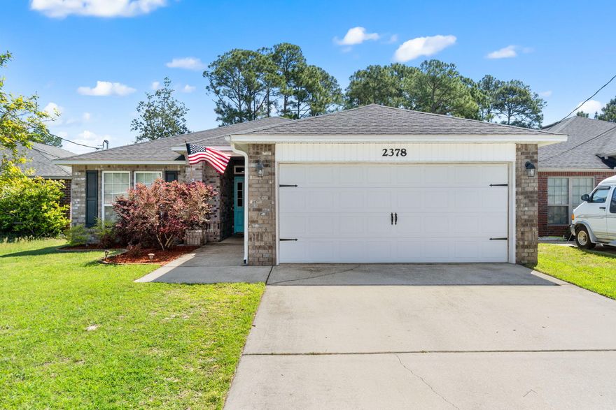 Centrally located in the heart of Navarre, this beautifully maintained 4-bedroom, 2-bathroom home offers both comfort and convenience with stylish updates throughout including solar panels, reducing monthly expenses. Step inside to find gorgeous laminate flooring that flows seamlessly through the main living spaces, creating a warm and inviting atmosphere. The spacious split floor plan offers privacy and functionality, with the primary suite thoughtfully separated from the additional bedrooms.The kitchen is the true heart of this home, featuring vibrant cabinetry that adds a cheerful pop of color, sleek granite countertops, a generous walk-in pantry, and a long breakfast bar perfect for casual dining or entertaining. The eat-in kitchen opens to a cozy dining area that leads directly to a a screened-in porchideal for enjoying you coffee or evening breeze without the hassle of bugs. Outside, you'll find a lush, fully usable backyard with plenty of space for outdoor play, relaxing under the sun, or hosting weekend get-togethers. There's even a dedicated garden areaperfect for cultivating your favorite fruits and veggies or starting your own backyard homestead. 