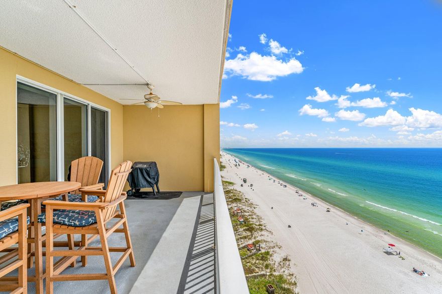 Look no further... This is the LOWEST PRICED condo available in Tropic Winds!!! 

Earn 14% Return on Investment (ROI) on a financed purchase - backed by actual numbers - NOT projections!

Tropic Winds is the pinnacle of what luxury in PCB life is all about! This amazing complex is close to all the action of Pier Park and countless attractions/restaurants, yet it is perfectly located at the peaceful end of the beach - clear of traffic and crowds.

The complex has everything you could dream of in a home, and all the special amenities that ensure incredibly strong rentals. Covered garage parking with a deeded parking spot, gym with amazing gulf views, sauna, steam room, owners lounge, 2 separate grilling areas (1 charcoal/1 gas), pet area, gulf view hot tub, and even an indoor/outdoor pool! When you are finished enjoying the incredible property amenities, it is time to head home to your very own piece of paradise.

The moment you walk in the door, it is clear that this unit has been well maintained, and that it has been owner occupied by the original owners since day 1 - never rented!

The entryway greets you with high ceilings and a breathtaking panoramic view of the Gulf. The kitchen has upgraded granite counter tops and custom tile backsplash, and the bar area boasts matching wrap around tile accents.

The dining and living areas are incredibly large and spacious with endless water/skyline views, making the decorating possibilities limitless! The walls have been tastefully painted in two tone beach accent colors with crown molding throughout!

The Gulf Front master bedroom offers it's very own set of oversize sliding glass doors - ensuring that you can be whisked away to dreamland by the calming ocean waves, and that you awake to the unbelievable views from the comfort of your own bed. It is painted with neutral colors - giving endless options for decorating!

The large private master bathroom is showcased with the dark accent custom walk in tile shower.

The guest bedroom offers ample space and has it's own entrance to the 2nd bathroom. The second bathroom also has an entrance from the hallway and is very large with a shower/tub combo. Both are painted in neutral colors - leaving you limitless decorating options!

The unit comes furnished with a brand new set of high end black Washer and Dryer stack, making sure that the end of the day clean up is quick and easy!

And fear not... the entire air-conditioning system is completely brand new with a 10 year transferable warranty! Yes - BRAND NEW!!!

And then for the showcase piece of this amazing opportunity... the balcony/views. Tropic Winds is known for having some of the largest balconies in PCB, and the location of this unit ensures completely unobstructed views of the entire beach - east to west. The owners are leaving the "high top" polywood (high end) outdoor table and chairs to ensure the new owners can easily catch the amazing early morning sunrises to one side, and witness some of the most awe-inspiring sunsets ever experienced on the other!

The price of this unit simply leaves it unmatched by any other available. Although the owners have called the condo "home" for may years, it is bargain priced and being sold unfurnished in order to allow the proud new owners an opportunity to decorate it with their own visions of what paradise should look like!

Items to convey: Bar stools, new washer dryer stack, new polywood patio "high top" barstools and chairs.