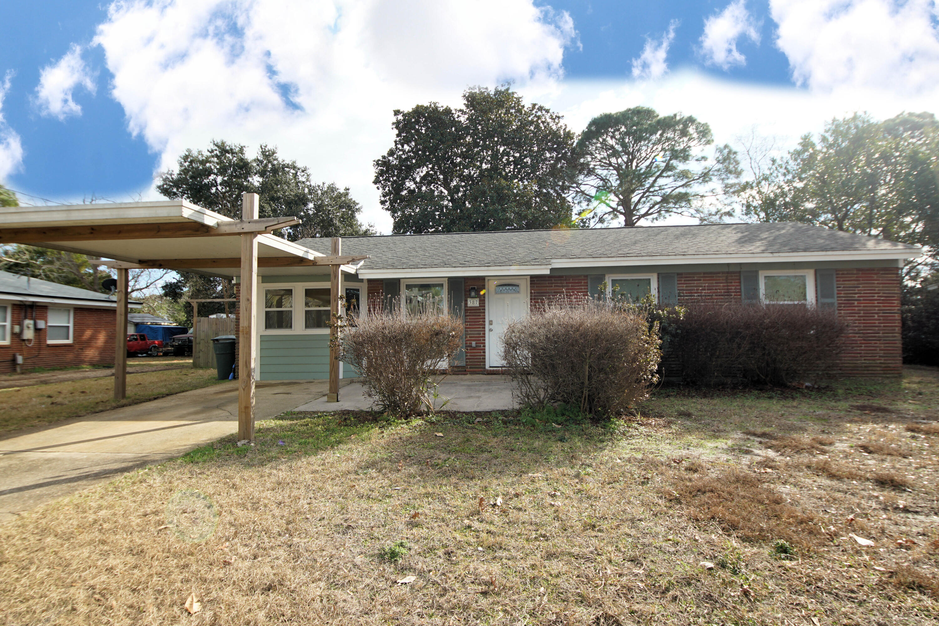 Opportunity to purchase a Beautifully Renovated All Brick Home in Ft Walton Beach! Super Convenient Location makes Commute to Eglin Air Force Base OR Hurlburt Field a breeze! Custom Shiplap Wall Greets you upon entry. LVP Flooring with 6'' Trim. Redesigned Kitchen with Granite Counters, Breakfast Bar, New Shaker Cabinets, Gas Range, Wine Rack Open Shelving, Glass-Tile Backsplash. All the walls and ceiling have been textured. The Electrical was replaced with Copper Wiring. New lights and fans. French doors lead to to the Massive Screened-In Porch for Outdoor Living . Lovely Backyard with Privacy Fence and room for a pool. Updated Bathrooms. Custom Window Seat off Kitchen/Living Room. Laundry Room with Barn Doors! 2020 - High Impact Windows, HVAC, Water Heater, Interior/Exterior Lights,