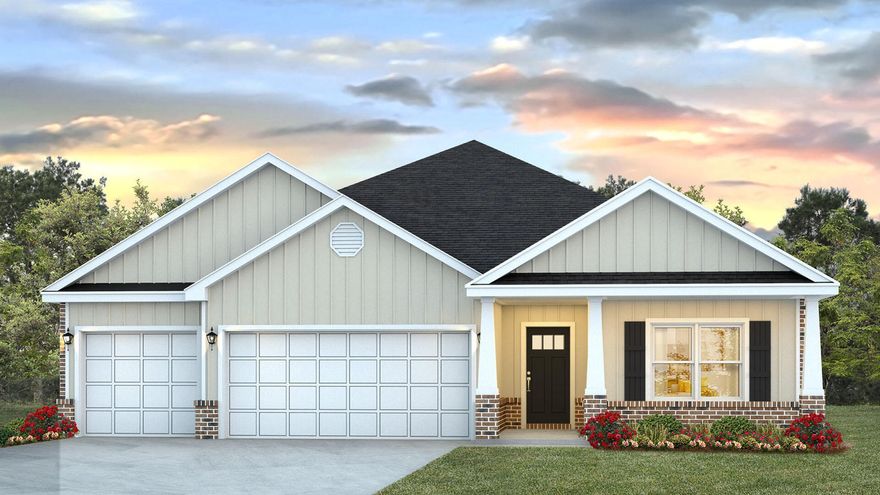 Welcome to 23 Farm Owl Drive, a new home under construction at Owl's Head Farms in Freeport Florida. As you enter this floorplan, you are immediately drawn into the expansive great room, where the open concept design showcases 9' ceilings with additional tray ceilings in the open living room.  As you enter the open living space there is an appointed dining room allows for a formal dining option. The kitchen is designed with an open concept and features elegant quartz countertops with white cabinetry to complement. A tile backsplash finishes out this space along with matte black plumbing fixtures.