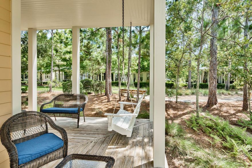 This WaterColor cottage offers an excellent location, both facing and backing up to tranquil park space within the exclusive Turtle Ridge neighborhood, as well as nearby one of the spectacular community pools. A local rental company projects this home can gross $96,000 in gross rental income per year. Beyond its expansive wraparound covered front porch are the open, light-filled living and dining room areas which are joined by an updated kitchen with eat-at island, new backsplash, granite counters and stainless steel appliances. The kitchen features access to a screened dining porch, perfect for enjoying a comfortable evening breeze. This home includes two master suites, one which is conveniently located on the first floor and one located on the second floor with an excellent porch.