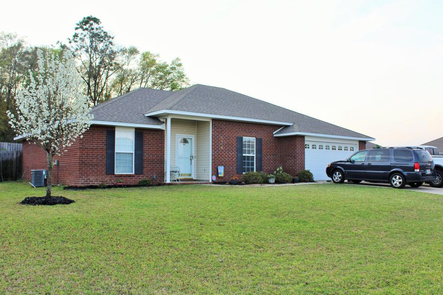 Price just reduced! Great property in the popular neighborhood of Lee Farm! Brick home with two car garage. 4 bedroom 2 bath split floor plan. Great use of space. Brand new high efficiency a/c unit- 4/30. Turn key ready and available for immediate occupancy! Wood flooring throughout the living, dining and kitchen areas. Kitchen has granite counter tops and lots of cabinet and counter space and breakfast bar. Pantry in kitchen as well. Kitchen open to the living area perfect for entertaining or watching the kids. Master bedroom has plenty of room for up to a king size bed and his and hers closets. Custom vanity in master bathroom. Home video surveillance system with recordable DVR. Programmable thermostat on air conditioning system. Front bedroom would make a perfect office space.