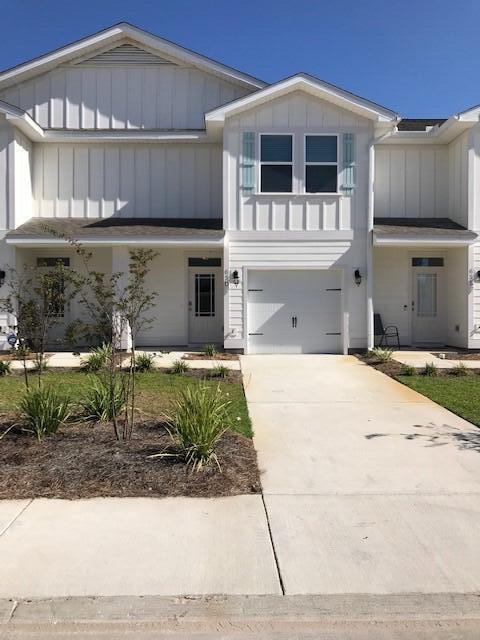 Light, open living spaces in this 3-year-old townhouse near Choctawhatchee Bay, Alaqua Dog Park, Padgett Park, nature trails, restaurants and shopping.  In walking distance of South Walton High School.  The main floor consists of an open living and dining area and kitchen with a granite breakfast counter and stainless-steel appliances. You will find a poured concrete patio out the back door with forest and pond views. The second floor consists of a spacious master bedroom with a walk-in closet and ensuite bathroom with dual vanity and shower and 2 more bedrooms sharing a bathroom with shower and tub combo. The second floor is also served by a washer and dryer. Windows throughout the house have blinds. There is a 1 car garage with remote and parking for an additional car in the driveway.