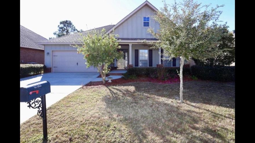 3 bedroom, 2 bath. Open floor plan with Hardwood floors throughout. Carpets in bedrooms. Tile in kitchen, laundry room, and bathrooms. Vaulted ceiling in living room.  Granite countertops with an elevated bar stool height counter. Crown moulding in the foyer and master bedroom. Master bedroom has a walk-in closet. Large master bedroom with recessed ceiling. Master bath has a large garden tub, large frosted window, and a shower stall. Double sink vanity.  Laundry room provides adequate shelving for storage. Ceiling fans in all bedrooms and dining room, recessed lighting in the kitchen central air and heat. Large covered front porch with landscaping that provides privacy. Front door framed with two side windows and one above with an attached storm door.Newly remodeled fenced