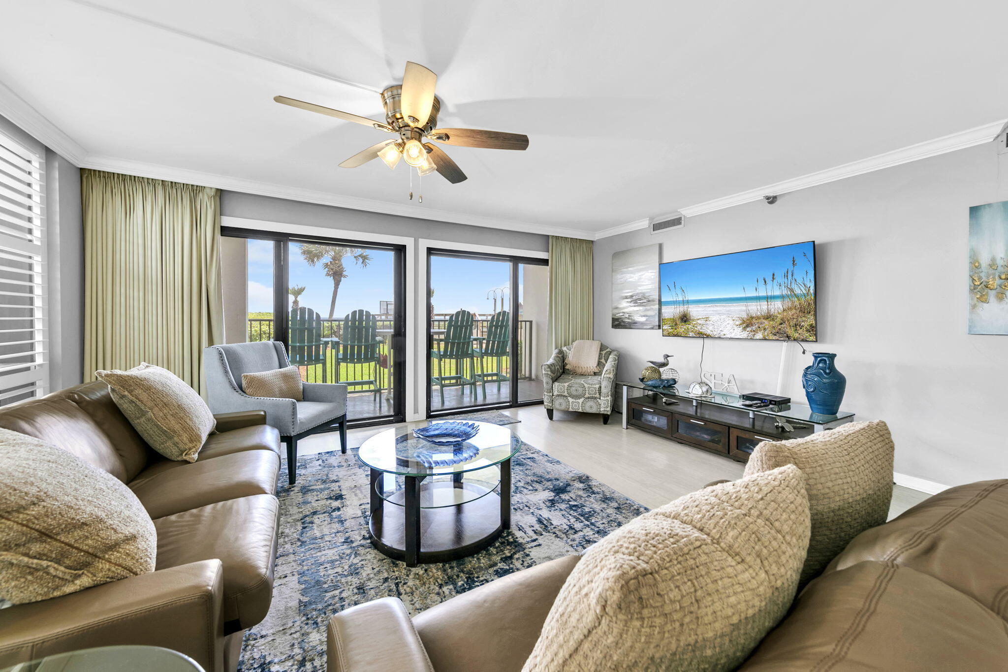 Exceptional Gulf-Front Condo in Emerald Towers!Experience coastal luxury in this beautifully remodeled and tastefully furnished 3-bedroom, 3-bathroom condo located in the highly sought-after Emerald Towers. This turn-key unit is being sold fully furnished and ready for immediate enjoyment or rental income.Step into the spacious open-concept living and dining area, complete with a built-in wet bar and direct ''step-out'' access to the terrace, pool, and sugar-white beach. Whether you're entertaining guests or enjoying a quiet evening, the layout is perfect for beachside living.The generously sized master suite and guest bedrooms provide comfort and privacy, while the in-unit washer and dryer offer added convenience. Located in a gated Gulf-front community, Emerald Towers offers outstanding amenities, including a swimming pool, tennis/pickleball courts, gas grilling area, and a fitness center with steam room and sauna.
Whether you're seeking a high-performing vacation rental or a serene second home, this is your chance to own a true piece of paradise on the Emerald Coast.