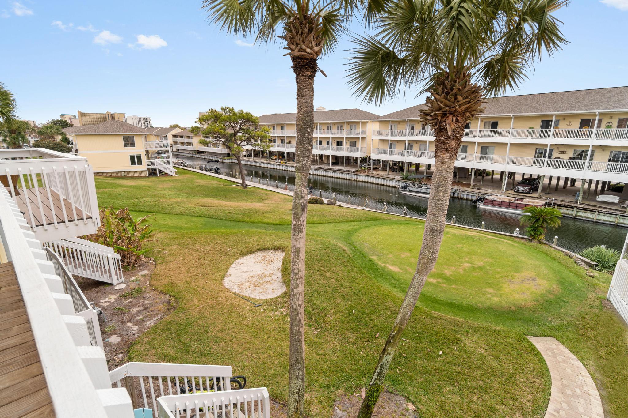 Location. Location. Location. Canal and golf front unit in Sandpiper Cove! And it's a cash cow. Unit has been owner managed on VRBO and grossed over 31k last year. Sold Fully Furnished (note: some owner items do not convey, but unit will be rental ready at closing). Sandpiper Cove has frontage on both the Gulf of Mexico and Destin Harbor! Amenities galore... 5 pools, 3 hot tubs, tennis, par 3 golf course (free to use), bocce, shuffleboard, pickleball, boat launch, marina, 2 restaurants, canal, fun fun fun!  HVAC system replaced new recently! Newer furnishings. Great views. Come see!