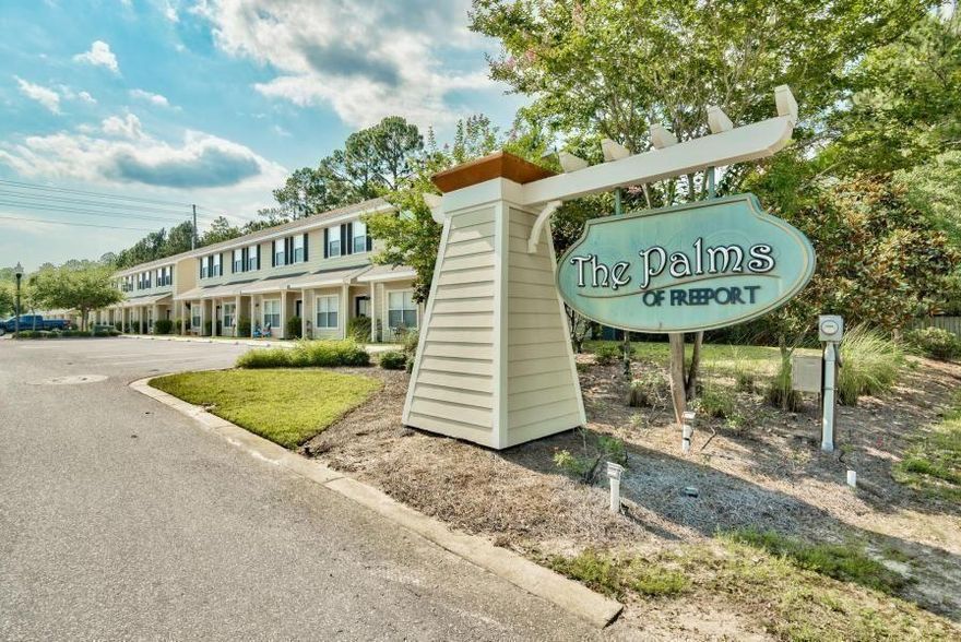 Just 15 minutes from the white sand beaches of Grayton Beach! The Palms of Freeport offers great amenities including a park, pool and pool house! This unit features granite counter tops, stainless appliances, plenty of storage, large bedrooms a spacious floor plan and NEW  laminate flooring and FRESH paint! Washer/dryer hookup located on 2nd floor for added convenience. **PHOTOS OF SIMILAR UNIT**