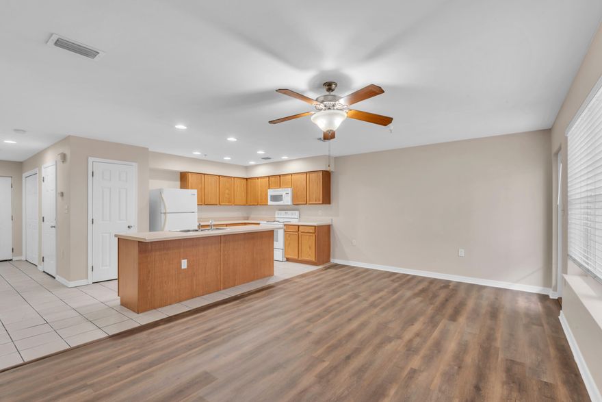 This is an end unit with 4 bedrooms. Three of the bedrooms are upstairs and one bedroom is downstairs and would be perfect for use as a study/office. Check these units out. No lawn care required by tenant. Close to beaches, shopping, both bases.