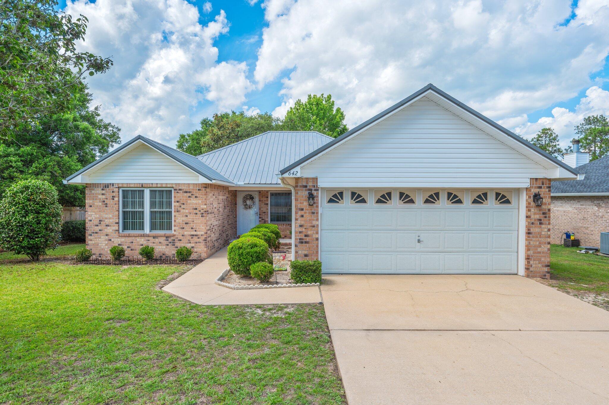 Welcome to this beautifully maintained 3-bedroom, 2-bath home, offering a perfect blend of classic charm and modern convenience. Featuring a durable metal roof and a new A/C system installed in 2023, this home ensures peace of mind and year-round comfort.Nestled in a desirable Crestview neighborhood, you'll enjoy quick access to local shopping, dining, and schools--making daily life both easy and enjoyable. Start your mornings on the inviting covered patio, or unwind in the expansive backyard, ideal for gardening, family fun, or even adding a future pool. A detached storage shed adds valuable space for tools and outdoor equipment.With timeless appeal and a welcoming atmosphere, this move-in ready home is the perfect place to make your own.
