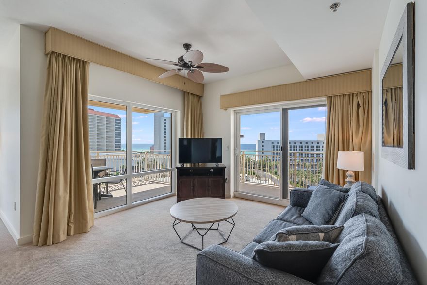 This Luau II unit is a versatile 2-bedroom, 2-bathroom condo on the 5th floor w/ stunning southeast views & a wraparound balcony. This lock-out unit is perfect for short-term rentals, allowing you to rent out one or both bedrooms to boost your rental income. One side of the unit includes 1 bedroom, bathroom, full-sized kitchen, dining area, living room w/ sleeper sofa & laundry. The other studio side is equipped w/ a mini kitchen, king bed, sleeper sofa & bathroom. Enjoy Luau's prime location on the South side of Sandestin Golf & Beach Resort w/ beach access directly across the street and range of amenities, including a resort-style pool w/ a swim-through waterfall, a kids' splash pool w/ a seasonal tiki hut, hot tub & fitness room. The property also features a rooftop observation deck w/ stunning sunset views, covered parking & gas grill barbecue area w/ seating. Sandestin Golf & Beach Resort is a premier destination on the Emerald Coast, renowned for its extensive range of amenities & picturesque setting. The resort spans 2,400 acres & features over 70 distinct neighborhoods, including condominiums, villas, townhomes, & estates. Guests can enjoy miles of pristine white sandy beaches & a scenic bayfront area. The resort offers four championship golf courses catering to all skill levels & a world-class tennis center w/ 15 courts for both casual & competitive play. For relaxation & recreation, there are four resort-style swimming pools & 15 private neighborhood pools, along w/ a 123-slip marina providing easy access to water activities. A fully equipped fitness center w/ professional staff supports various workout needs. The Village of Baytowne Wharf serves as a lively hub w/ shopping, dining, family entertainment & nightlife. Additional activities include water sports, paddleboarding & biking. Just outside the resort gates, Grand Boulevard offers more shopping, dining & entertainment options, all conveniently accessible by golf cart. Sandestin Golf & Beach Resort is designed to deliver a comprehensive vacation experience, blending beachside relaxation w/ vibrant sports & social activities. Buyer to verify all information for accuracy. 