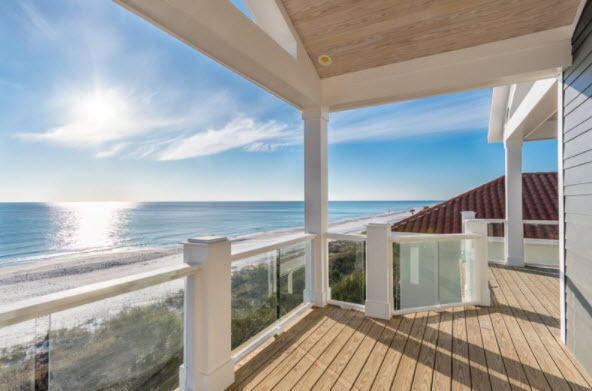 Why pay 30A prices when you can experience the same beautiful beaches and gulf views for millions less! This new gulf front home is the furthest westerly located home under construction on Panama City Beach (outside of Carillon Beach). This home sleeps 22 and will be 6 bedrooms, 6.5 baths, 3,512 sq. ft. of open living space, and 2nd and 3rd story covered porches that total 956 sq. ft. This home is being sold fully furnished and ready for rentals with a projected rental income of $220,000. Some interior features will include tile floors, large kitchen with open floor plan that has ample space to accommodate family and friends, custom cabinets, breakfast bar, vaulted ceiling, owner closet, and hallway bunk beds. The gulf facing master bedroom allows you or your renters to wake up, roll over and experience a breathtaking view of paradise. Master bath has a whirlpool tub and separate shower. Come enjoy taking a dip in your own private heated pool as the ocean breeze flows over you. 2-2 ???? ton HVAC units, covered carport with plenty of parking, spray foam installation, high elevated lot and protected concrete seawall. Wired with a Nema 14-50 custom installed charging outlet for electric cars. This home is within 2.5 miles of Inlet Beach and 3.5 miles to 30A making this the perfect location!
