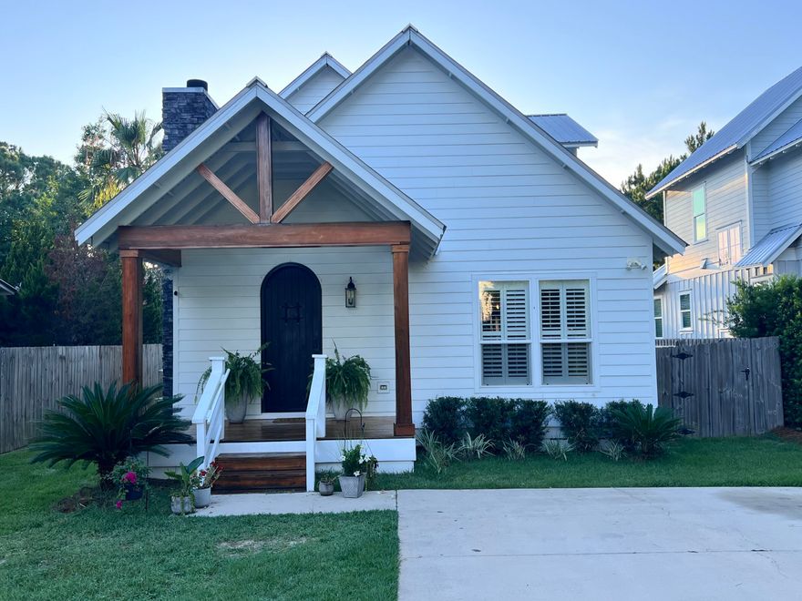 This 3-bedroom 2.5-bath custom home is perfect for a second home or a primary residence.  Upon entering, the entry way was constructed out of locally milled cypress wood sourced from the bottom of the Choctawhatchee River.  This unique home features an open floorplan with the Master on the main level.  Wood floors throughout were sourced from a horse fence in Kentucky and the accent walls and ceilings are reclaimed from a church in Chicago.  The location is perfect and is close to the beach, shopping, dining, and even a boat launch nearby.  The stacked stone gas fireplace is perfect for winter months.  Step outside to your own private retreat, fully fenced, paved backyard is perfect for both relaxation and entertainment. Seller to pay up to $10,000 toward buyers closing costs.