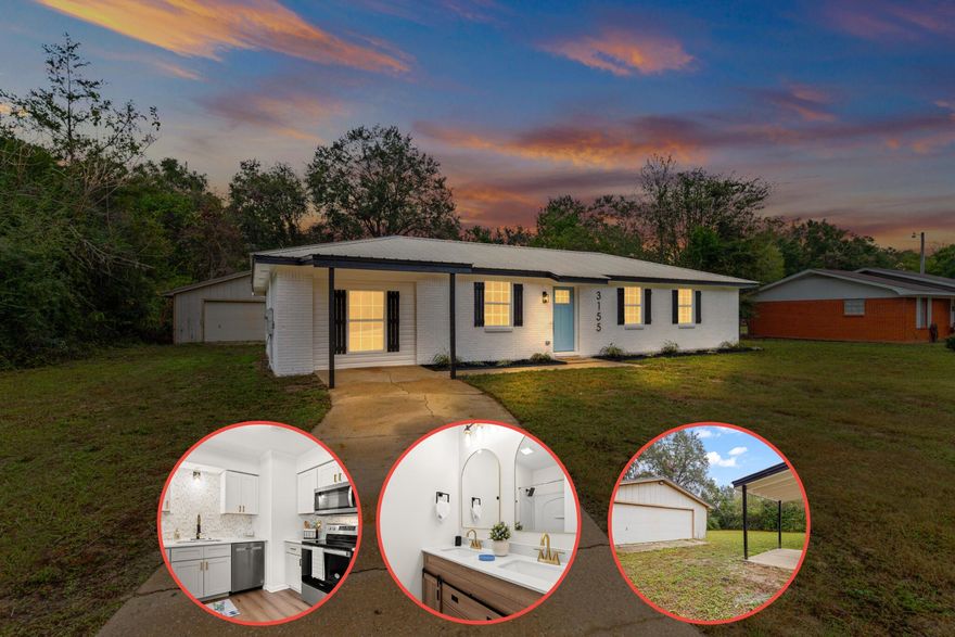 SELLER OFFERING 2/1 RATE BUY DOWN. BACK ON MARKET AT NO FAULT OF SELLER. Welcome in to a completely remodeled and updated home that feels brand new! This turn-key, move in ready home will check all of your boxes-functional, spacious and beautiful inside and out! You'll be captivated by the on-trend color scheme boasting new LVP floors, modern black finishes, and stylish light fixtures and fandeliers. The kitchen offers brand new cabinets, white quartz countertops, new stainless steel appliances and gorgeous tile backsplash. Two full baths are completely updated with tile floors, wood vanities and trendy fixtures and finishes. No detail was overlooked!  Grounded copper wiring, newer HVAC, 2023 hot water heater, metal roof. Large two car detached garage with power.