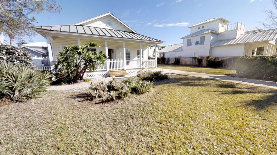 This affordable 2bed, 1.5bath sits snuggled in the heart of Destin, less than .2mi walk from the beach. The open floor plan home is tiled throughout the home. Kitchen area has a spacious pantry and plenty of counter/cabinet space for large family meals. Bedrooms are perfect for small families or transiting wkend guests. Beautifully landscaped with crape myrtles, sego palms, palm trees and privacy hedges along the front lawn behind the gated driveway and encompassing fence. The cottage style home has a large west facing porch perfect for viewing the incredible Destin sunsets. The open/covered wooden back deck is perfect for BBQs and social events. The detached garage is heated/cooled from a separate unit and perfect for the midsize family car or storage for climate controlled keepsakes.