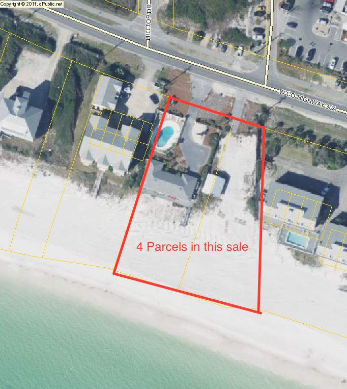 Entered For Comp Purposes. Please verify all measurements and dimensions. This is the sale of 4 contiguous lots with a total of 217 feet of gulf frontage.