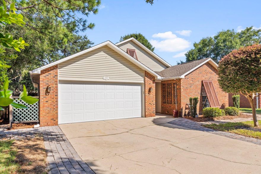 Bluewater Bay home convenient to Bluewater Bay Elementary, EOD school, shopping, and Destin. Home features tile, and brand new LVP floors throughout main and upper level making cleaning a breeze. Plenty of functional storage is offered with first floor built in drawers and cabinets. Rounding out the main level is the kitchen taking cooking to the next level with a gas stove, stainless major appliances, chef preferred stainless counters, and plenty of natural light emanating from the beautiful backyard. The second floor is highlighted by a large primary bedroom complete with its own ensuite bathroom and complimented by a double vanity and tiled shower. Take advantage of the large backyard patio, paved walkways, fire pit, and additional storage shed while you entertain or relax in the