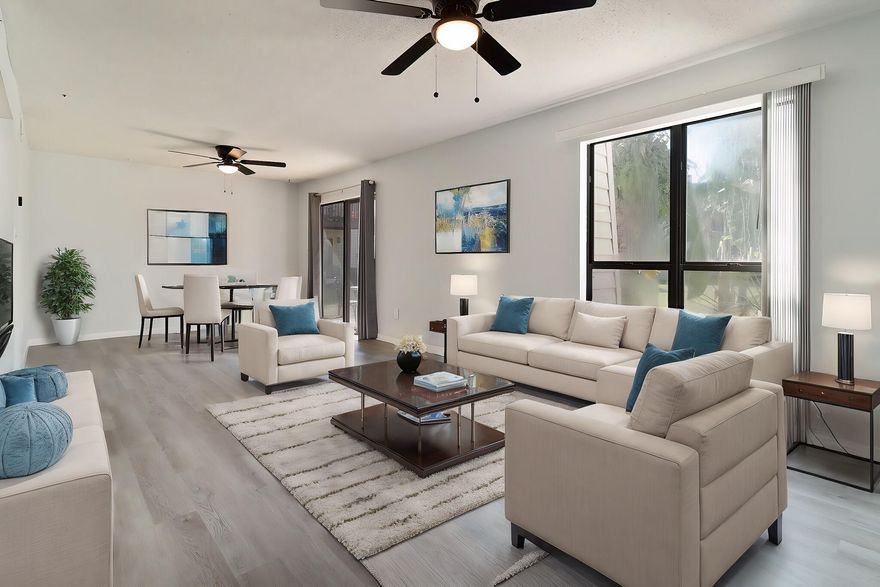 Updated FIRST FLOOR condo that has a waterview in the waterfront community that offers a pool, clubhouse, tennis court, sound access, dock, fishing, and boat trailer parking, and option to rent a boat slip or lift! This condo has many updates to include a stackable washer and dryer in unit, new LVP flooring, new cabinets, backsplash, cup rinse, granite counters, new bathroom vanity and faucets, bluetooth exhaust and lighting, shower, and ceiling fans., and Nest thermostat. Condo has a camera doorbell and a security touch lock. on door. TENANT/OWNER must Honor Complex & Owner Rules
