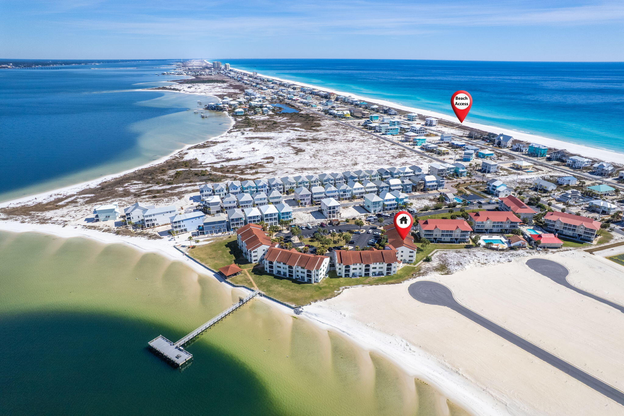 *UNDER CONTRACT ACCEPTING BACK UP OFFERS*Experience the beauty of coastal living in this charming second story, 1-bedroom, 1-bath FULLY FURNISHED condo! Located in The Palms at Sunset Harbor on Navarre Beach, this unit is designed with an open floor plan and tile flooring throughout, offering a spacious and airy feel. The large living room seamlessly connects to an oversized balcony, where you can take in stunning views of the island and the Santa Rosa Sound. The kitchen is well-equipped with stainless steel appliances, ample cabinet space, a pantry, and a breakfast bar, along with space for a dining table. The primary bedroom is generously sized and provides direct access to the split-design bathroom. The bathroom features a large vanity area and a tub/shower combo. Additional convenienc laundry, an owner's closet, a storage closet, as well as a welcoming front porch area. This unit is perfectly situated right next to the elevator and just steps from the community pool, offering both comfort and convenience. The Palms at Sunset Harbor features fantastic amenities, including access to the sound, a gated pool, a gazebo with grills, and a private dock for fishing. Located close to the National Seashore, Navarre Beach Pier, the Sea Turtle Conservation Center, and all the attractions of Navarre Beach, this unit is an excellent choice for a second home or investment property. Don't miss your opportunity to own a piece of paradise!