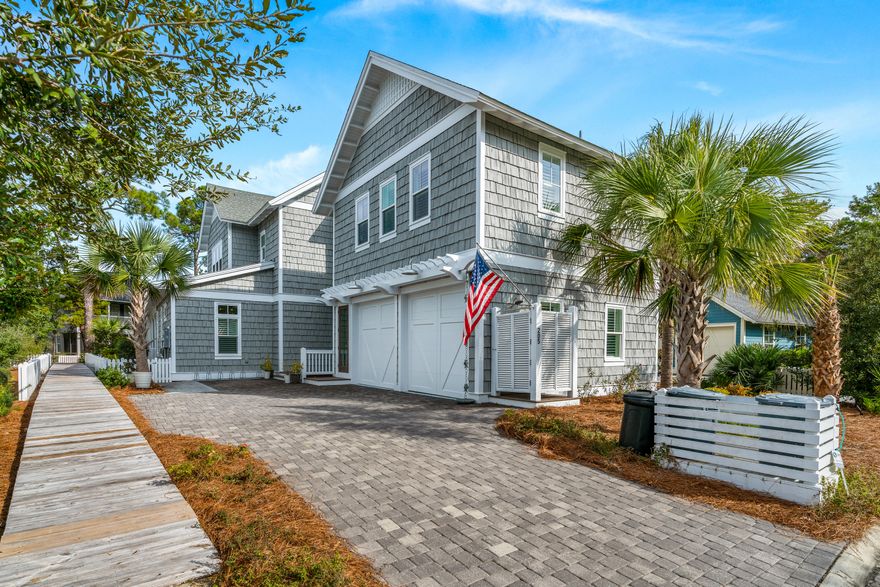 Beautiful 5 bedroom, 5 1/2 bath home located south of 30a in WaterSound West Beach! Masterfully built by Regal Stephens and immaculately well maintained, this amazing beach home is being offered fully furnished and is perfect for large families and entertaining guests! It boasts an open concept layout with a spacious living area, a large gourmet kitchen and a first floor master suite! The living area leads to an oversized wrap around screened porch that overlooks a nature preserve and comes complete with an outdoor gas fireplace and summer kitchen! Upgrades are numerous and include distressed hardwood floors throughout, Thermador appliances, honed marble countertops, Shiplap wall accenting, 10 ft ceilings, crown molding, built in bunks, frameless glass showers & plantation shutters.