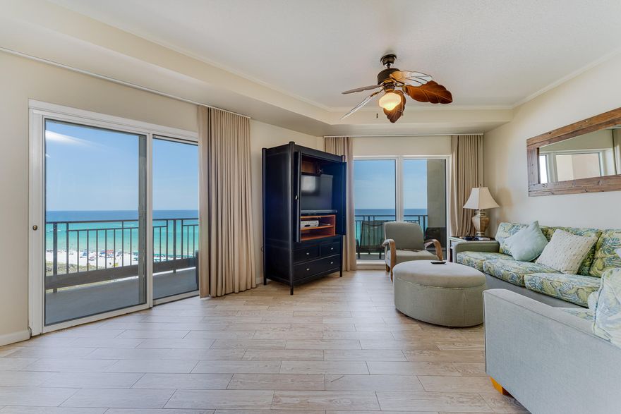 Beautiful condo with recent updates! Great Views from the wrap-around balcony. Strong Rental history. Large floor plan. The Only 3 Bedroom Beachfront Condo on the Market in Sandestin!