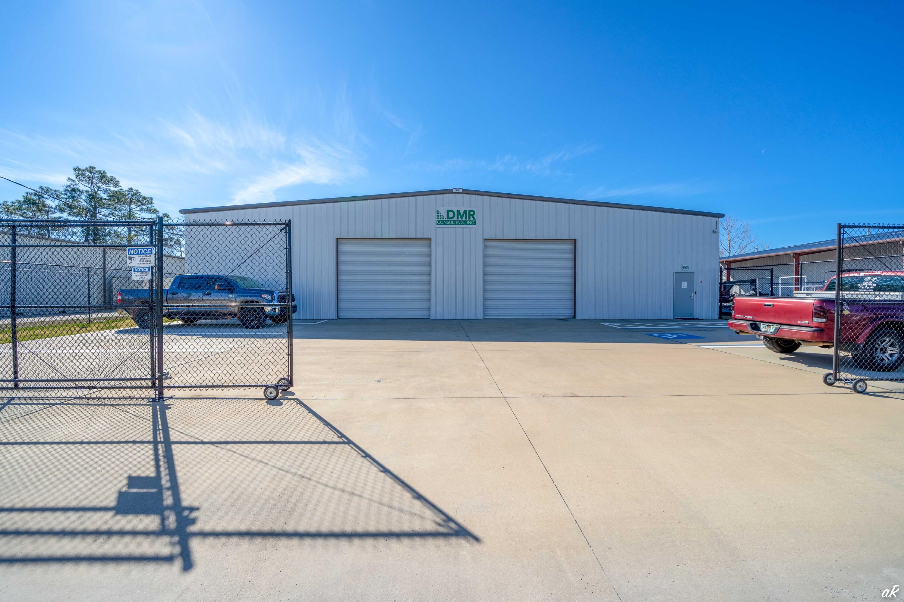 5,328 square foot, fully renovated warehouse/office located in the Holley Circle Commercial Park - 1 mile from the Naval Surface Warfare Center, Panama City (NSWC). Constructed in 2020 and buildout completed in 2021 for industrial operations with all new landscaping, 40x80 parking pad, and chain link fence (229 linear feet with 18 foot slide gate). Features include two (2) 12x14 foot roll up doors, 2 handicapped accessible restrooms, 16 ft. clear eave height, 6' concrete slab and concrete loading surface, 16x20 (320 square foot) office and lobby with built-in security desk. This warehouse has an access-controlled reception area with high definition (HD) cameras, digital video recording (DVR), security access monitoring with magnetic identification proximity card to identify personnel.
