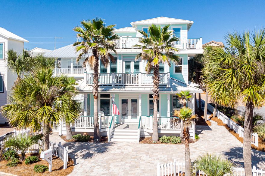 GULF VIEWS!! WALK TO GULF PLACE!! South of 30A in the quiet gated community of Sunrise Beach, this beautiful coastal retreat sits just one tier off the Gulf and offers incredible views, a spacious floor plan, and the wonderful entertainment and dining options at Gulf Place just a short walk away. Offered mostly FURNISHED with some exclusions. This home's warm welcoming atmosphere creates a peaceful destination to enjoy the beauty that surrounds it. Upon entering the home, the open concept living area flows seamlessly. From the great room, to the dining area that will accommodate a table for 10, to the home's well-appointed kitchen. The first level of the home also has 2 bedrooms and 2 full baths! The 2nd floor holds the large Gulf view master suite with a private deck that spans the width