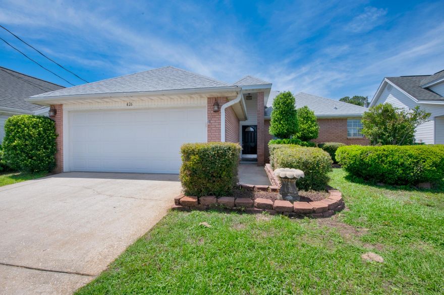 WONDERFULLY UNIQUE HOME IN MARY ESTHER!! Step inside to find the spacious open floor plan with high ceilings and beautiful flooring. The Kitchen and dining room offers brick features, stainless steal appliances and a large window bringing in an abundance of natural light. The spacious living room features a fireplace and ceiling fan with entry to the backyard. Both bedrooms offer custom shelving and ceiling fans. The master ensuite offers a spa like atmosphere with stone ascents throughout, double vanity, skylight and separate shower and tub. Spend your days inside enjoying your new home or outside on the open patio in the privacy of your fenced in backyard. Schedule your showing today and let us welcome you home!!