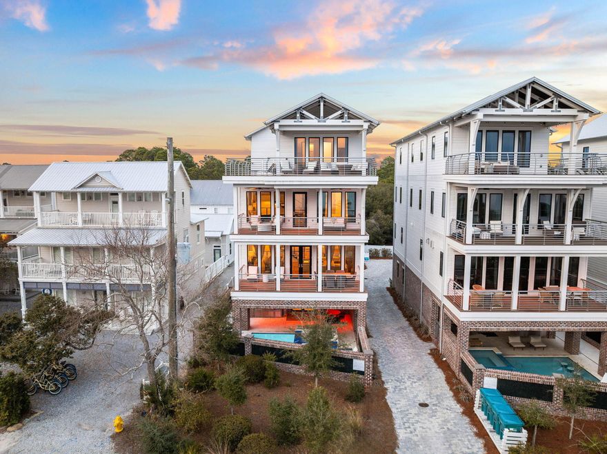Positioned along the iconic Scenic Highway 30A, 3325 E County Highway 30A is a distinguished residence in the heart of Seagrove Beach. Spanning 5,879 square feet, this exceptional four-story home is designed to capture breathtaking Gulf views from multiple vantage points, including a balcony that extends across three levels. With seven beautifully appointed bedrooms and nine elegantly designed bathrooms, every detail has been meticulously curated to offer an unparalleled living experience, seamlessly blending comfort, privacy, and timeless sophistication. Designed for both luxury and functionality, the home's second floor serves as the primary living area, featuring an open-concept layout that seamlessly integrates indoor and outdoor spaces. The first floor is an entertainer's dream, complete with an indoor/outdoor kitchen and a fenced-in, heated private poolcreating a serene and picturesque setting to relax or host guests.
The master suite is a sanctuary of luxury, featuring a fireplace, a soaking tub, and a walk-in shower. Each of the seven bedrooms boasts an ensuite bathroom, providing both convenience and exclusivity for residents and guests. Two newly regraded bunk rooms enhance the home's functionality, making it ideal for families and larger gatherings.
Currently part of the prestigious 360 Blue rental program, this property offers a seamless investment opportunity. With its high rental appeal, the home generates a projected annual rental income exceeding $250,000, making it a standout choice for those seeking both an exceptional residence and a lucrative investment.
Nestled within the sought-after Gulf Shore Manor community, this home offers close proximity to both beach and lake access, as well as Greenway Park and the vibrant "new town center," featuring Wild Olives, Canopy Road Breakfast Cafe, Turbo Coffee, Local Cantina, Pecan Jacks, Jonah Allen Art Gallery, boutique shopping, and direct access to the State Forest.
More than just a home, this property embodies a lifestyle. With its prime location along Scenic Highway 30A, you are just moments away from the pristine beaches and the dynamic energy of Santa Rosa Beach. This rare opportunity to own a luxurious coastal retreat is now available.
For more information or to schedule a private viewing, please contact us today.
