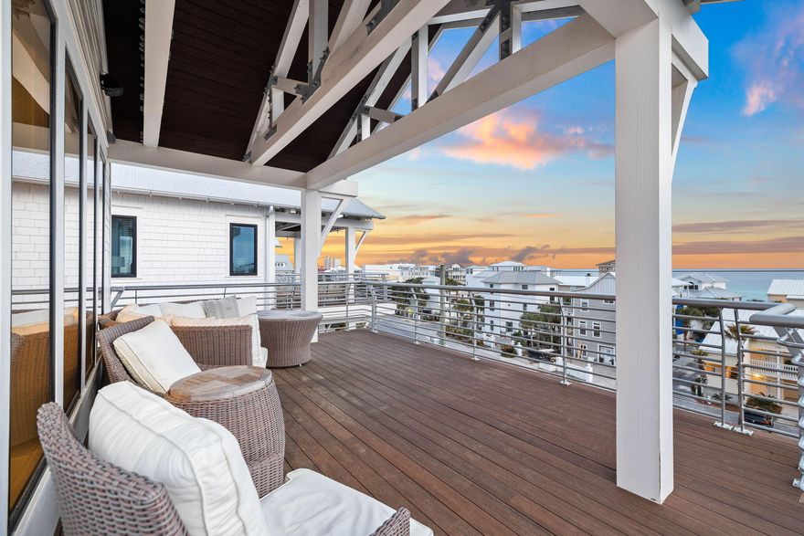 Positioned along the iconic Scenic Highway 30A, 3325 E County Highway 30A is a distinguished residence in the heart of Seagrove Beach. Spanning 5,879 square feet, this exceptional four-story home is designed to capture breathtaking Gulf views from multiple vantage points, including a balcony that extends across three levels. With seven beautifully appointed bedrooms and nine elegantly designed bathrooms, every detail has been meticulously curated to offer an unparalleled living experience, seamlessly blending comfort, privacy, and timeless sophistication. Designed for both luxury and functionality, the home's second floor serves as the primary living area, featuring an open-concept layout that seamlessly integrates indoor and outdoor spaces. The first floor is an entertainer's dream, complete with an indoor/outdoor kitchen and a fenced-in, heated private poolcreating a serene and picturesque setting to relax or host guests.
The master suite is a sanctuary of luxury, featuring a fireplace, a soaking tub, and a walk-in shower. Each of the seven bedrooms boasts an ensuite bathroom, providing both convenience and exclusivity for residents and guests. Two newly regraded bunk rooms enhance the home's functionality, making it ideal for families and larger gatherings.
Currently part of the prestigious 360 Blue rental program, this property offers a seamless investment opportunity. With its high rental appeal, the home generates a projected annual rental income exceeding $250,000, making it a standout choice for those seeking both an exceptional residence and a lucrative investment.
Nestled within the sought-after Gulf Shore Manor community, this home offers close proximity to both beach and lake access, as well as Greenway Park and the vibrant "new town center," featuring Wild Olives, Canopy Road Breakfast Cafe, Turbo Coffee, Local Cantina, Pecan Jacks, Jonah Allen Art Gallery, boutique shopping, and direct access to the State Forest.
More than just a home, this property embodies a lifestyle. With its prime location along Scenic Highway 30A, you are just moments away from the pristine beaches and the dynamic energy of Santa Rosa Beach. This rare opportunity to own a luxurious coastal retreat is now available.
For more information or to schedule a private viewing, please contact us today.
