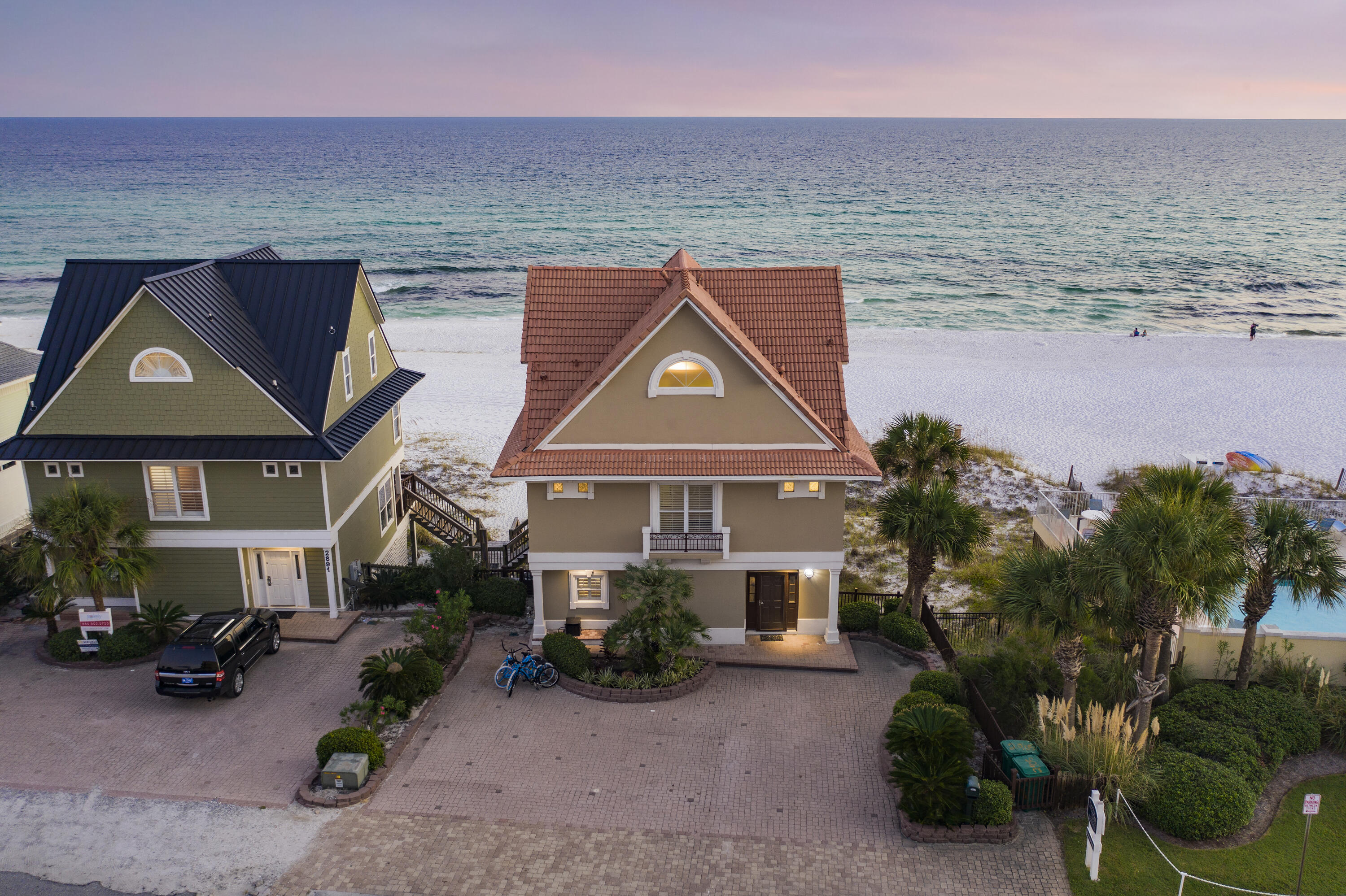 Experience the ultimate in coastal living at Emerald Belle, a beautifully appointed 3BR, 3.5BA gulf-front home offering 55 feet of private beach frontage, direct beach access, and NO HOA. Located in the heart of Miramar Beach, this three-story residence features an open floor plan with hardwood flooring, crown molding, and sweeping Gulf views from the main living areas. The kitchen is ideal for entertaining with granite countertops, stainless steel appliances, and a breakfast bar. Enjoy expansive gulf-front decks, generous living space, and a top-floor primary suite with a private balcony--perfect for soaking in the views and coastal sunsets.
