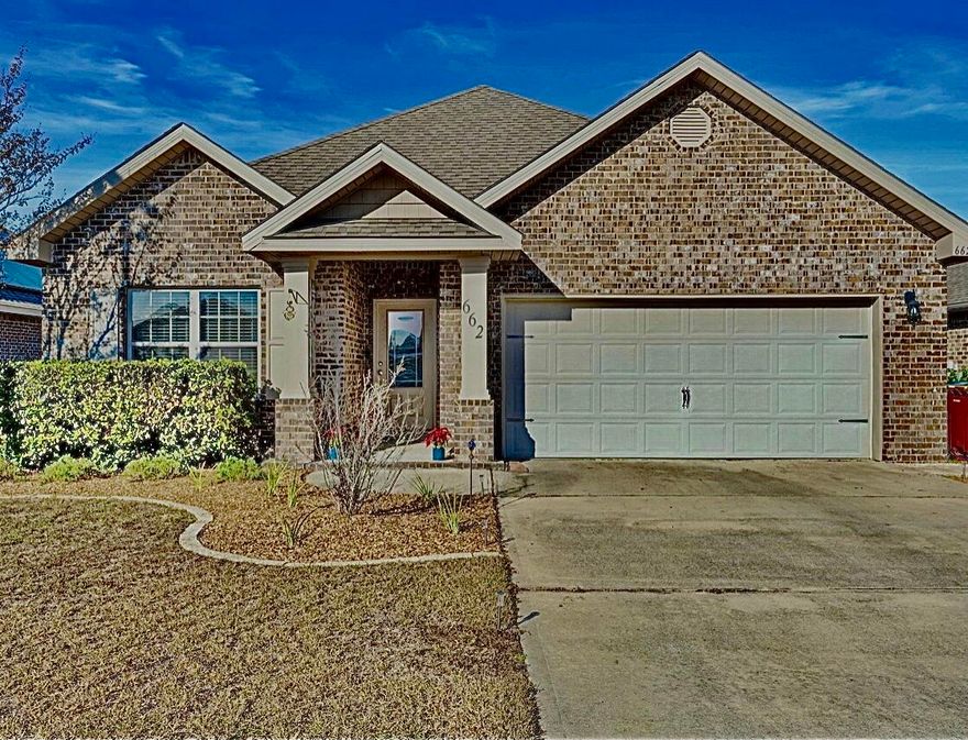 Wonderful home in South Crestview! Great Amenities!!  If you are a VA buyer, this home has an an assumable 2.25% interest rate. Current mortgage, including taxes and escrow is $1,303.13 a month. Loan balance is approx. $226,401.41. This well-maintained home has a wonderful living area. master bedroom accommodates a king-sized bed. The master bath has a soaker tub and updated shower. If a large pantry and large island is on your kitchen wish list, you found it! A split floor plan, covered back patio, fully fenced backyard and a nice garage completes this home. designated dining area and a split floor plan. Easy show!!!